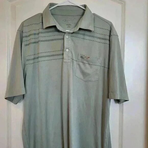Greg Norman Men's Sage Green Polyester Polo Golf Shirt - Picture 3 of 7